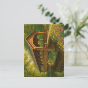 Carte Postale Beau pont couvert d'été art