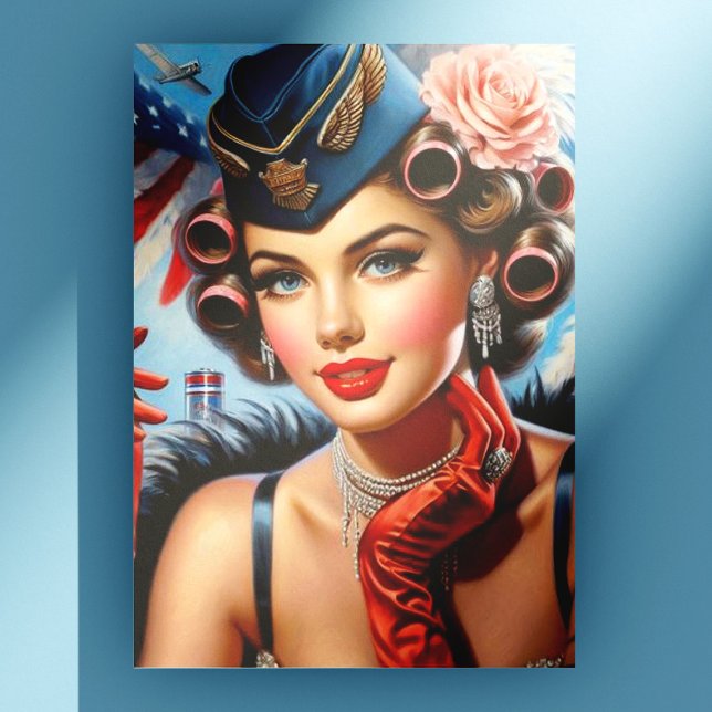 Carte Postale Beau Portrait Vintage fille (Créateur téléchargé)