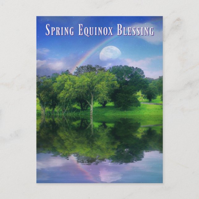 Carte Postale Beau Printemps Equinox Ostara Bénédictions Arc-en- (Devant)