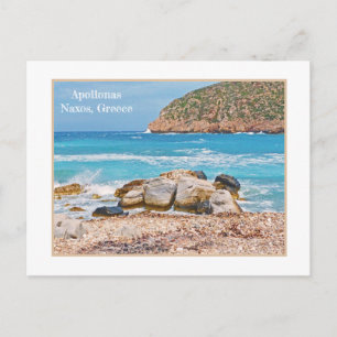 CARTE POSTALE BEAU ROCKY APOLLONAS BEACH, NAXOS, GRÈCE