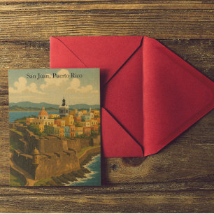Carte Postale Beau San Juan Porto Rico Retro Art