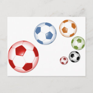 Carte Postale Beau soccer ou football ensemble de balles