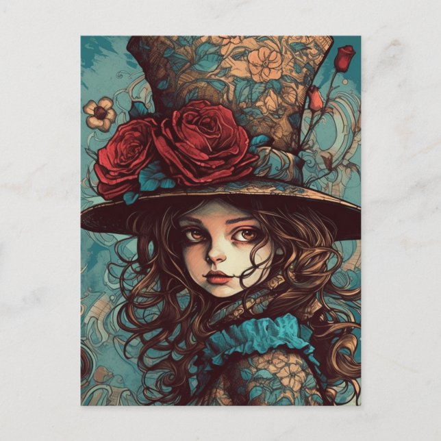 Carte Postale Beau Steampunk Alice (Devant)
