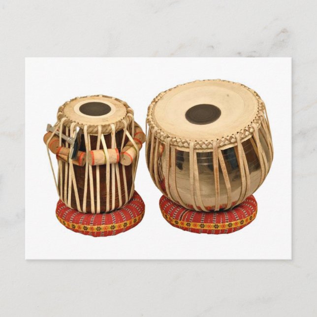 Carte Postale Beau Tabla Set Percussion indienne Instrument (Devant)
