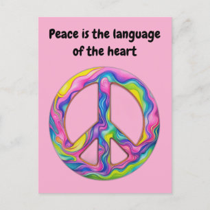 Carte Postale Beau thème de paix avec message inspirant