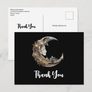 Carte Postale Beau visage dans la lune Merci