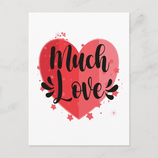 Carte Postale Beaucoup d'amour, Grand Cœur (Devant)