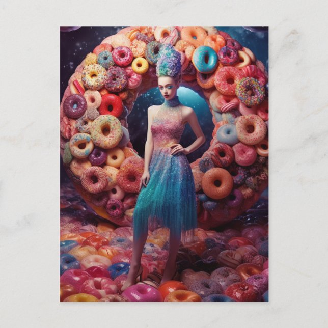 Carte Postale Beaucoup de beignets modèle de mode (Devant)