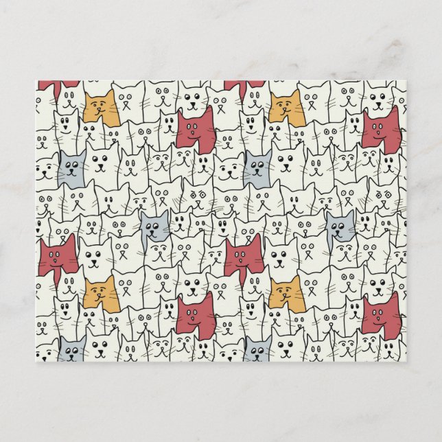 Carte Postale Beaucoup de chats drôles (Devant)