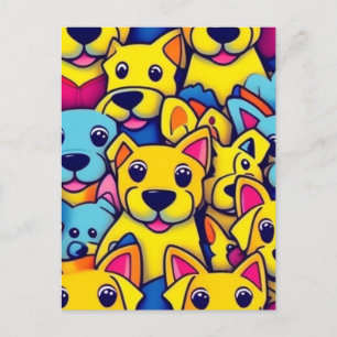 Carte Postale Beaucoup de chiens jaunes sont des chiens heureux