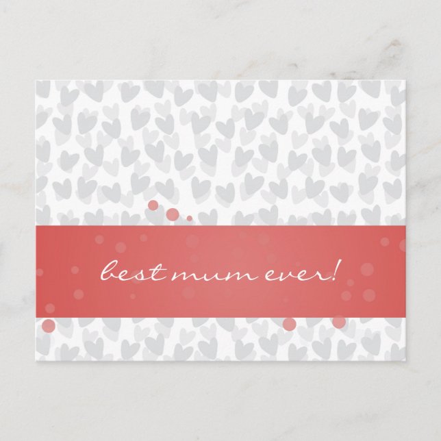 Carte Postale beaucoup de coeurs pour la meilleure maman jamais (Devant)