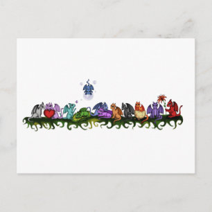 Carte Postale beaucoup de dragons mignons