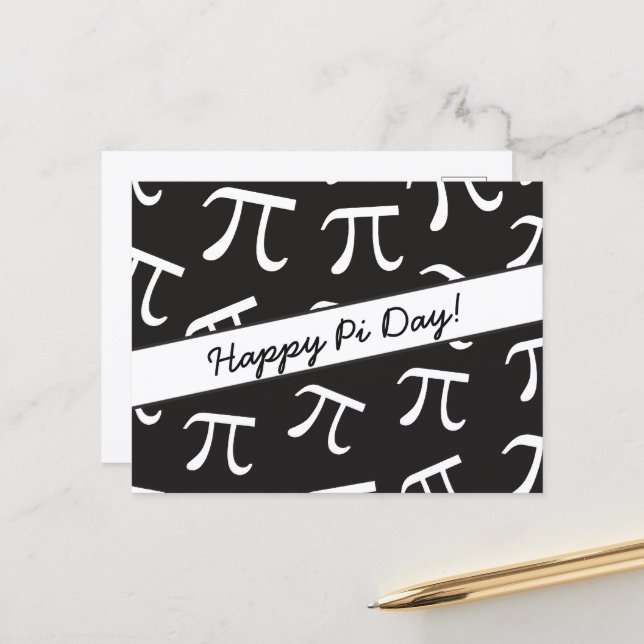 Carte Postale Beaucoup de Pi - Math - Happy Pi Day Postcard (Devant/Arrière en situation)