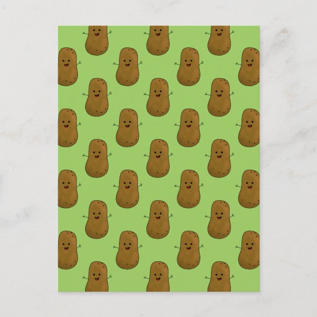 Carte Postale Beaucoup de pommes de terre heureuses (Devant)