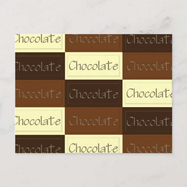Carte Postale Beaucoup de recettes de chocolat (Devant)