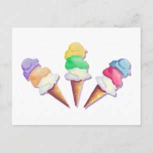 CARTE POSTALE BEAUCOUP DE SAVEURS DE CRÈME GLACE PAR SHARON SHAR
