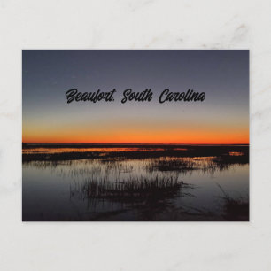 Carte Postale Beaufort Caroline du Sud Coucher de soleil vif dan