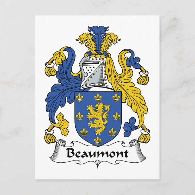Carte Postale Beaumont Family Crest (Devant)
