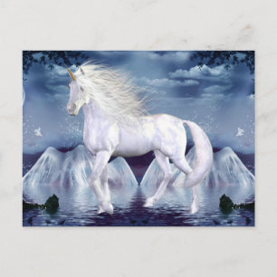 Carte postale Beauté blanche Unicorn