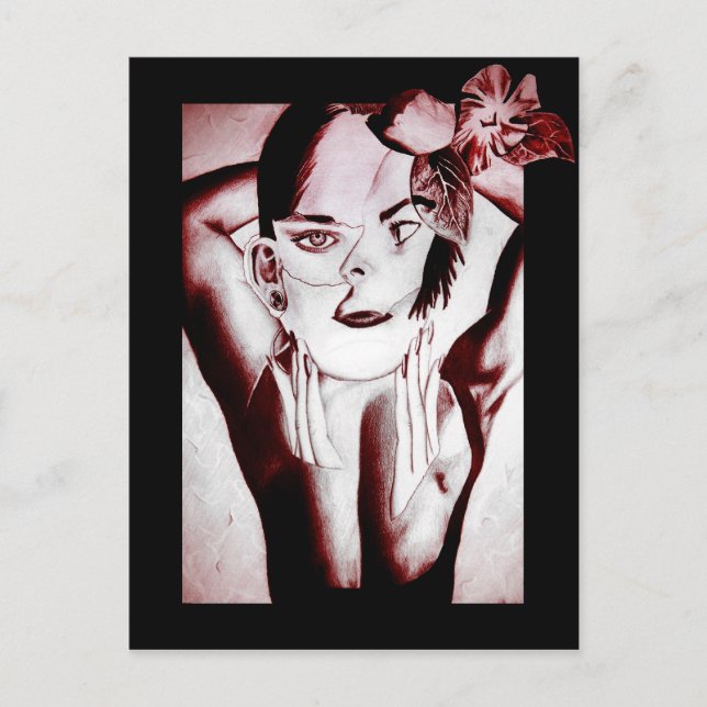 Carte Postale beauté collée (Devant)