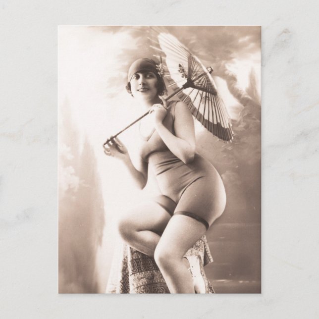 Carte Postale Beauté de la baignade ! ! Risque de fille à flappe (Devant)