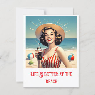 CARTE POSTALE " BEAUTÉ DE PLAGE VINTAGE "