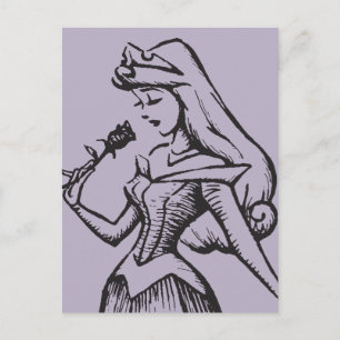 Carte Postale Beauté dormante   Aurora - Rose Vintage