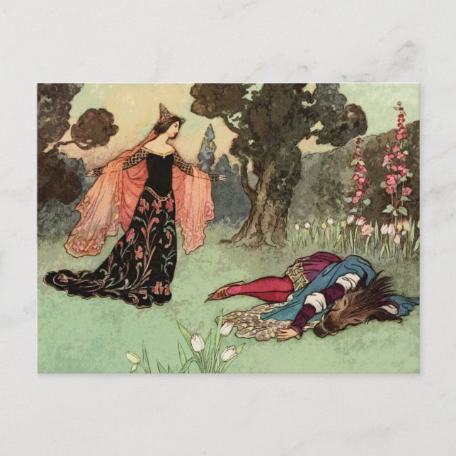 Carte Postale Beauté et bête - Warwick Goble (Devant)