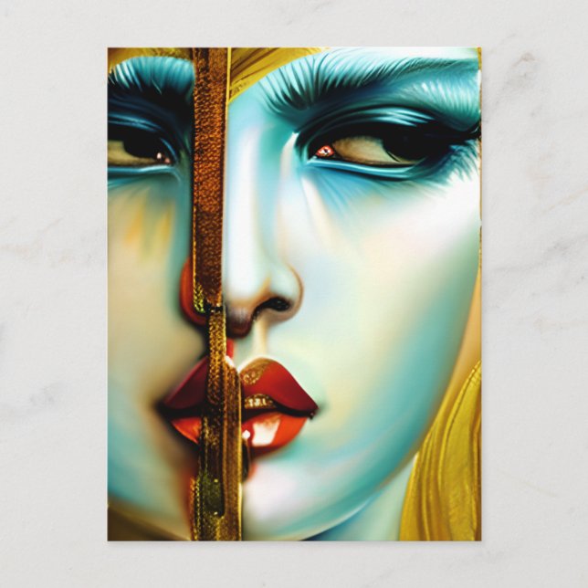 Carte Postale Beauté mystique Déesse dorée (Devant)