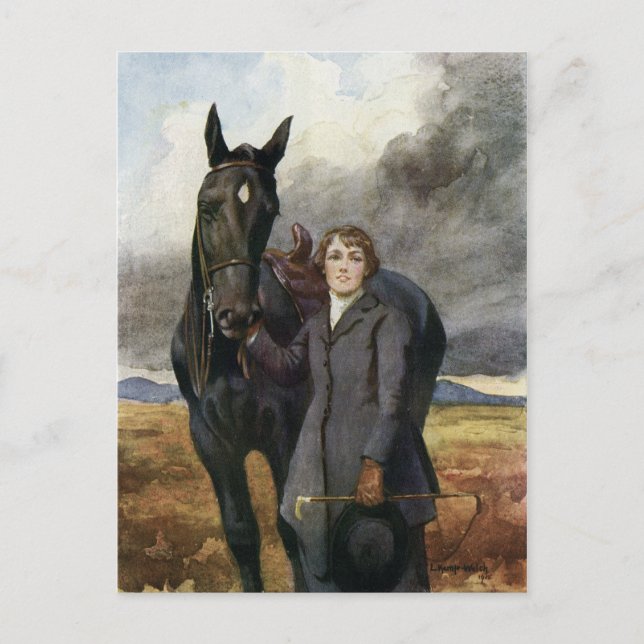Carte Postale Beauté Noire - Elle M'A Choisi Pour Son Cheval (Devant)