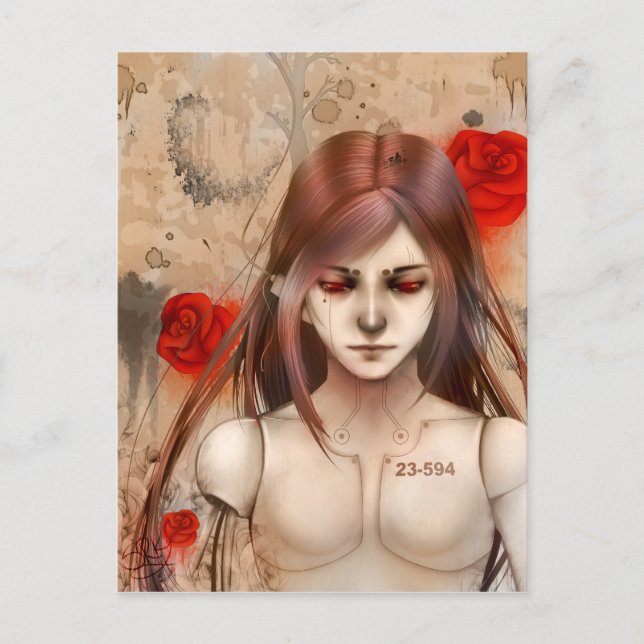 Carte Postale Beauté synthétique version rouge (Devant)