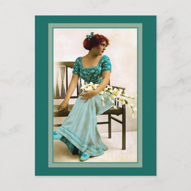 Carte Postale Beauté victorienne, photo restaurée (Devant)