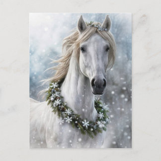 Carte Postale Beautiful Horse Christmas Holiday Seasons Greeting