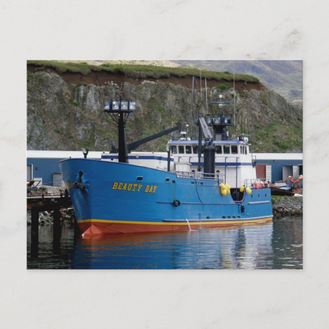 Carte Postale Beauty Bay, Bateau de crabe à Dutch Harbour, Alask (Devant)