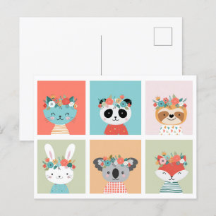 Carte Postale Beaux animaux de printemps