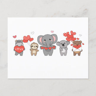 Carte Postale Beaux Animaux pour la Saint Valentin pour les Amou