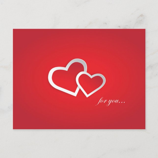 Carte Postale Beaux Coeurs avec texte pour les amoureux (Devant)