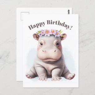 Carte Postale Bébé adorable Hippopotamus