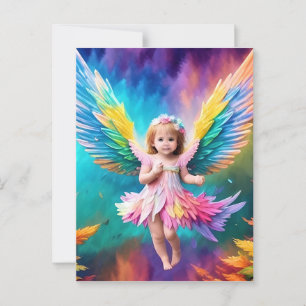 Carte Postale Bébé Bébé Ange ailes Art-38424
