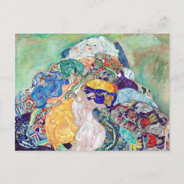 Carte Postale Bébé Berceau peinture par Gustav Klimt (Devant)
