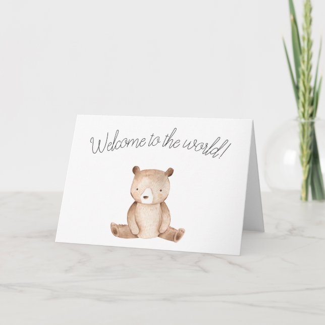 Carte postale bébé 'Bienvenue dans le monde' (Devant)
