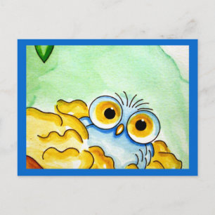 CARTE POSTALE BÉBÉ BLUE OWL 1 POSTCARD