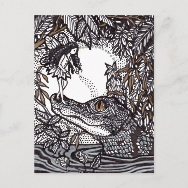 Carte Postale Bébé Croc et Fée (Devant)
