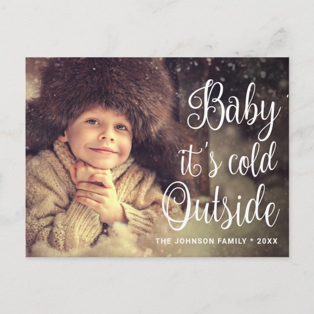 Carte Postale Bébé de Noël c'est covid dehors (Devant)