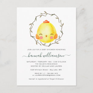 Carte Postale Bébé du printemps   Invitation Baby shower de Pâqu