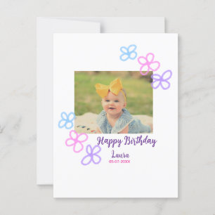 Carte Postale Bébé enfants 1er anniversaire ajouter nom date ajo