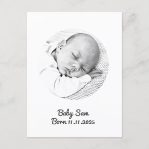 Carte Postale bébé garçon fille fille photo nom personnalisé