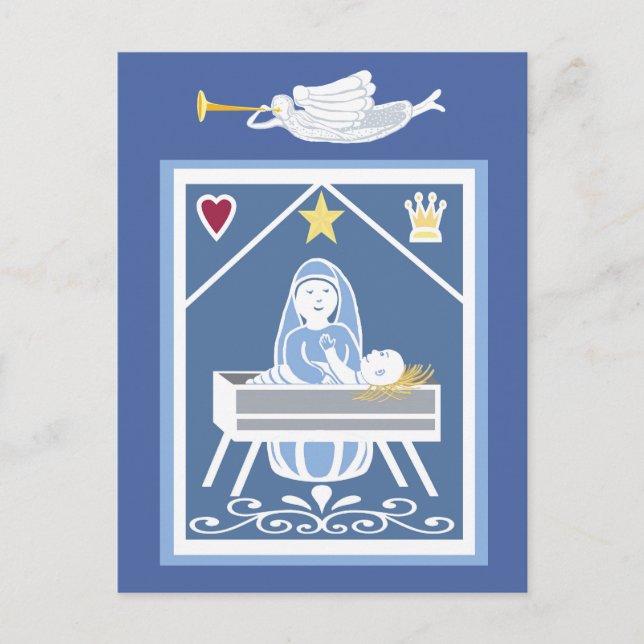Carte Postale Bébé Jésus et la nativité Marie (Devant)