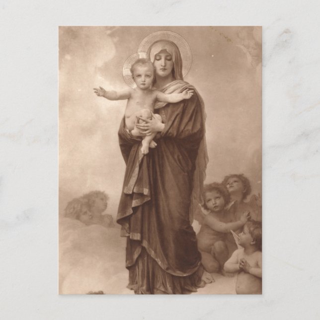 Carte Postale Bébé Jésus et Mère Marie (Devant)