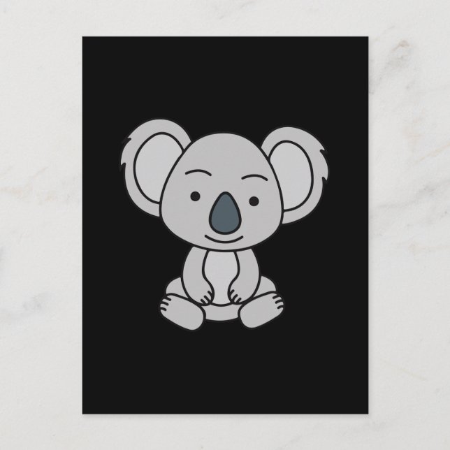 Carte Postale Bébé koala mignon avec un sourire assis (Devant)